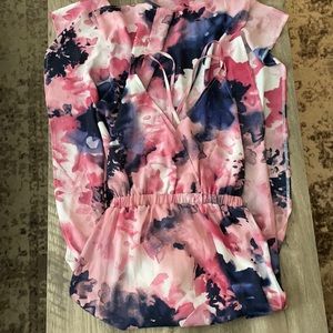 Pink and blue watercolor maxi dress 💕